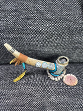 Handcrafted Antler Pipe | Tribal Mountain Freehand Design