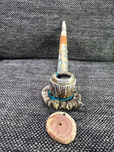 Handcrafted Antler Pipe | Tribal Mountain Freehand Design