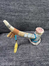 Handcrafted Antler Pipe | Tribal Mountain Freehand Design